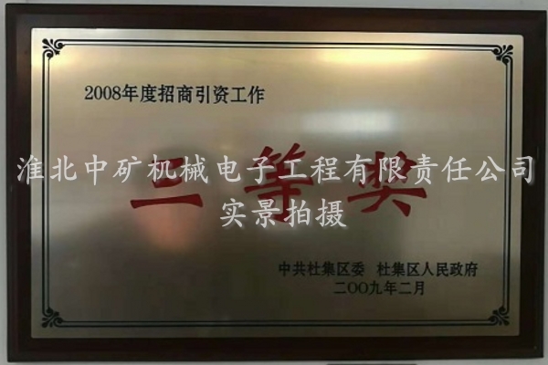 2008年度招商引資工作三等獎